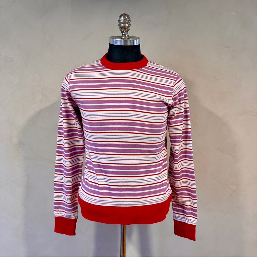 Zara x Harry Lambert Stripe Long Sleeve Tee Red  Small